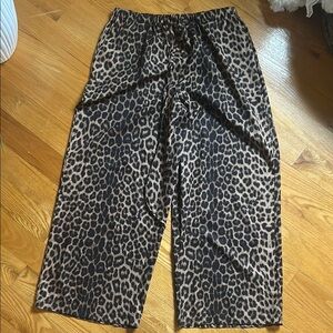 Leopard Print Wide-Leg Pants